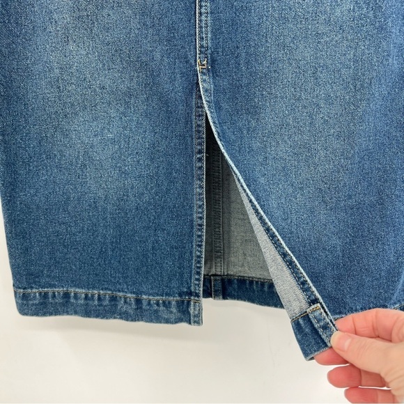 Reiss Myla Denim Midi Skirt In Mid Blue Size 8 - Picture 8 of 12